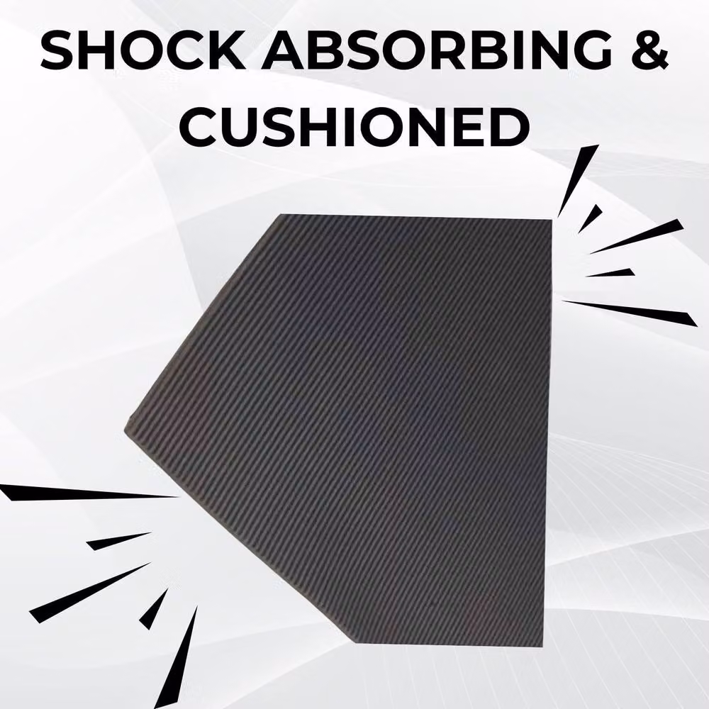 Ark Mat Black Rubber Flooring Matting with Fine Ribbed Pattern, W: 2 m, D: 1 m, H: 0.3 cm – 5