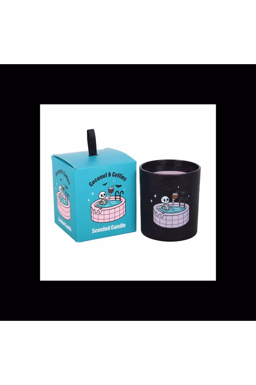 KDMD Coconut Coffins Scented Candle in Tropical Dark Mystery, Black, 28 g – 2