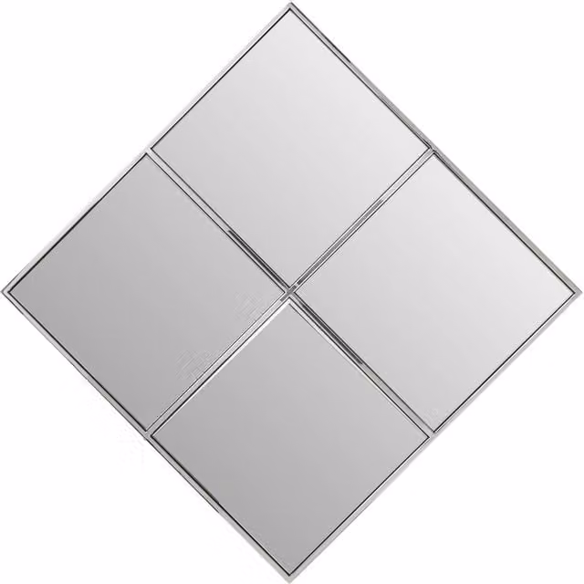 Orsina Diamond Frame Silver Geometric Wall Mirror with Stainless Steel Frame – 1