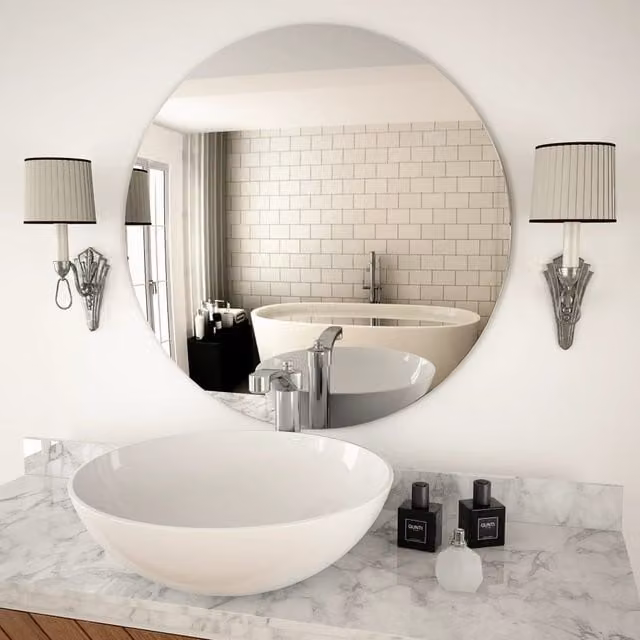 Berkfield Home Minimalist Round Glass Wall Mirror in Silver, Diameter: 70 cm