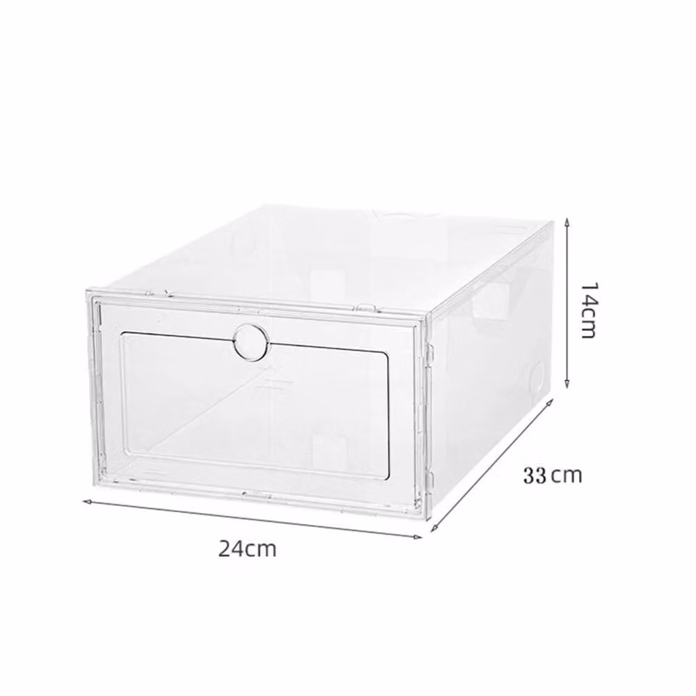 VOGREX 6-Piece Stackable Plastic Shoe Storage Organiser Drawers in Transparent – 2