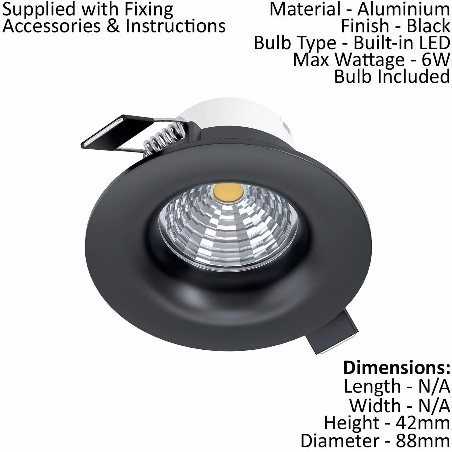Loops 2 Pack Black Aluminium Round LED Wall and Ceiling Flush Downlights 6W – 2