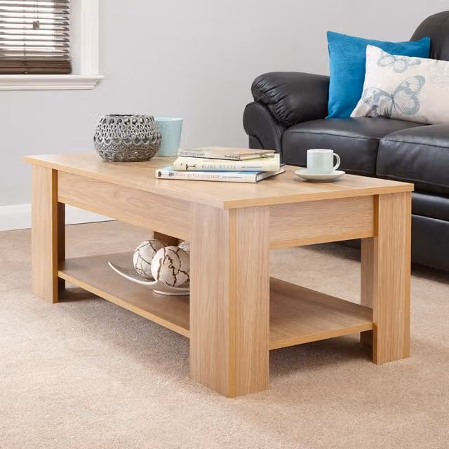 GFW Arvika Modern Lift Up Coffee Table in Light Oak – 1