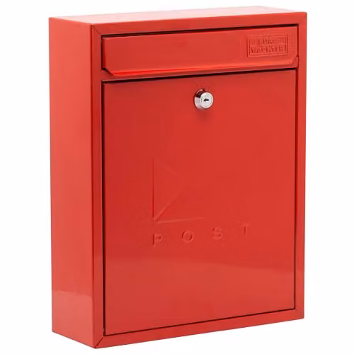 Burg-Wächter MB05R Red Compact Wall Mounted Steel Enamel Postbox W/D/H: 26 x 33 x 9 cm