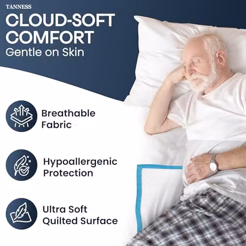 Tanness Disposable Waterproof Incontinence Bed Pads for Adults, Pack of 75, W/D: 90 x 60 cm – 2