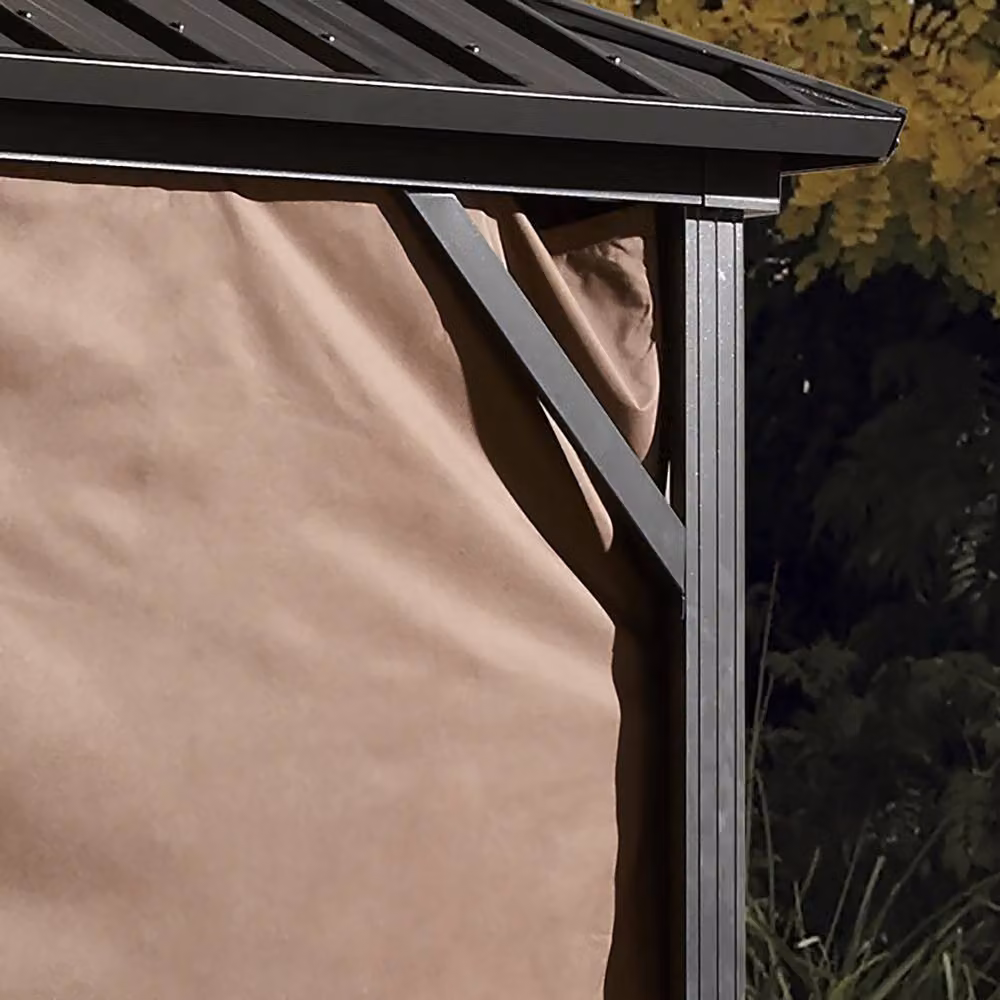 Rowlinsons Brown Polyester Curtains for Sojag Gazebo, W: 300 cm, D: 370 cm, H: 201.93 cm – 3