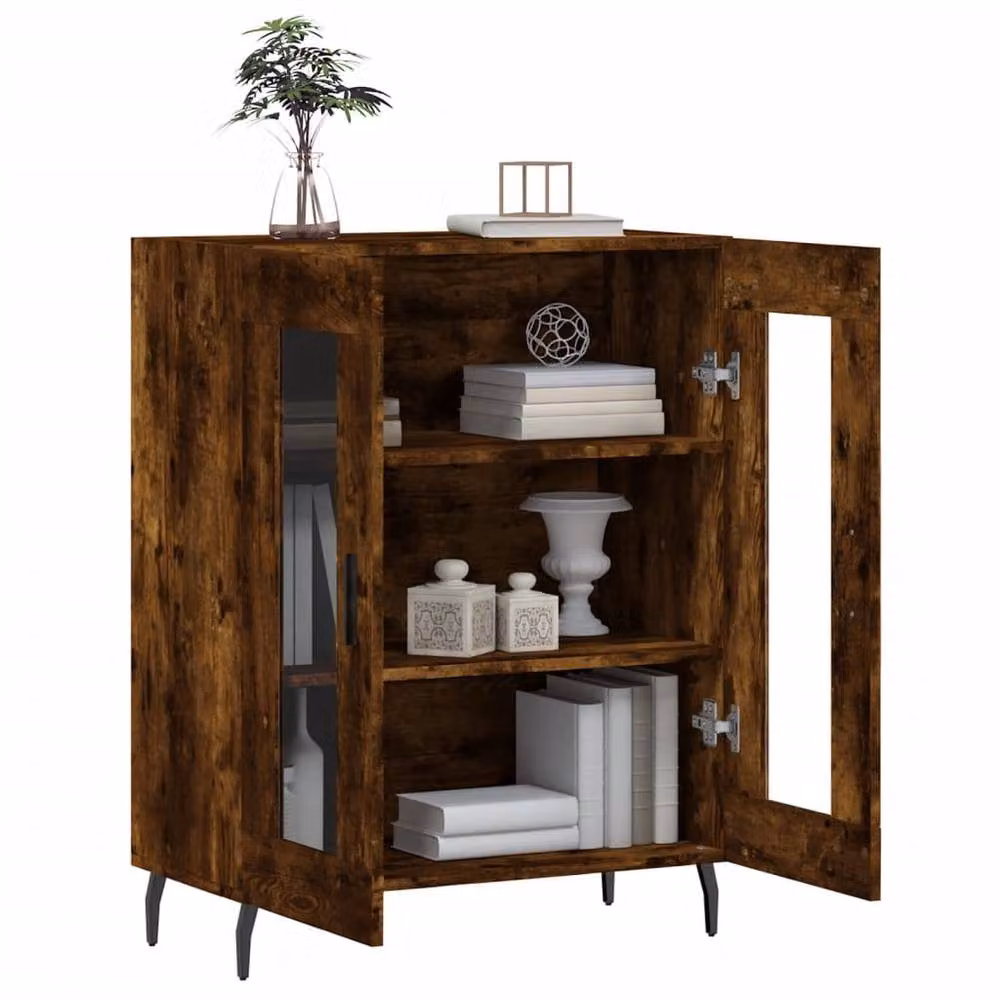 Berkfield Home Smoked Oak Sideboard in Brown, W/D/H: 69.5 x 34 x 90 cm – 4