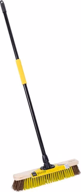 Bulldozer HD Fill Broom Scraper 18 inch, Black and Yellow Steel Brush