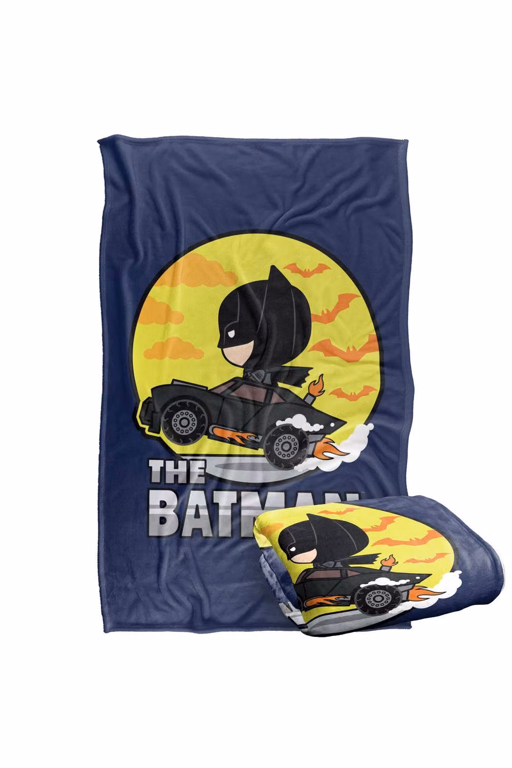 LOGOVISION The Batman (2022) Batmobile Wheelie Chibi Super Soft Fleece Throw Blanket, Multicolour, W: 152 cm, D: 127 cm – 7