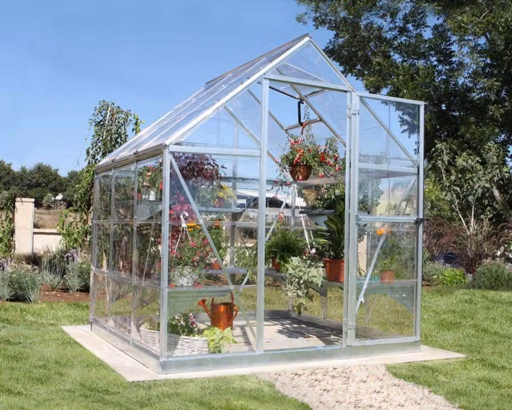 Palram Harmony 6x6 Polycarbonate Greenhouse in Silver, W: 185 cm, D: 186 cm, H: 208 cm – 3
