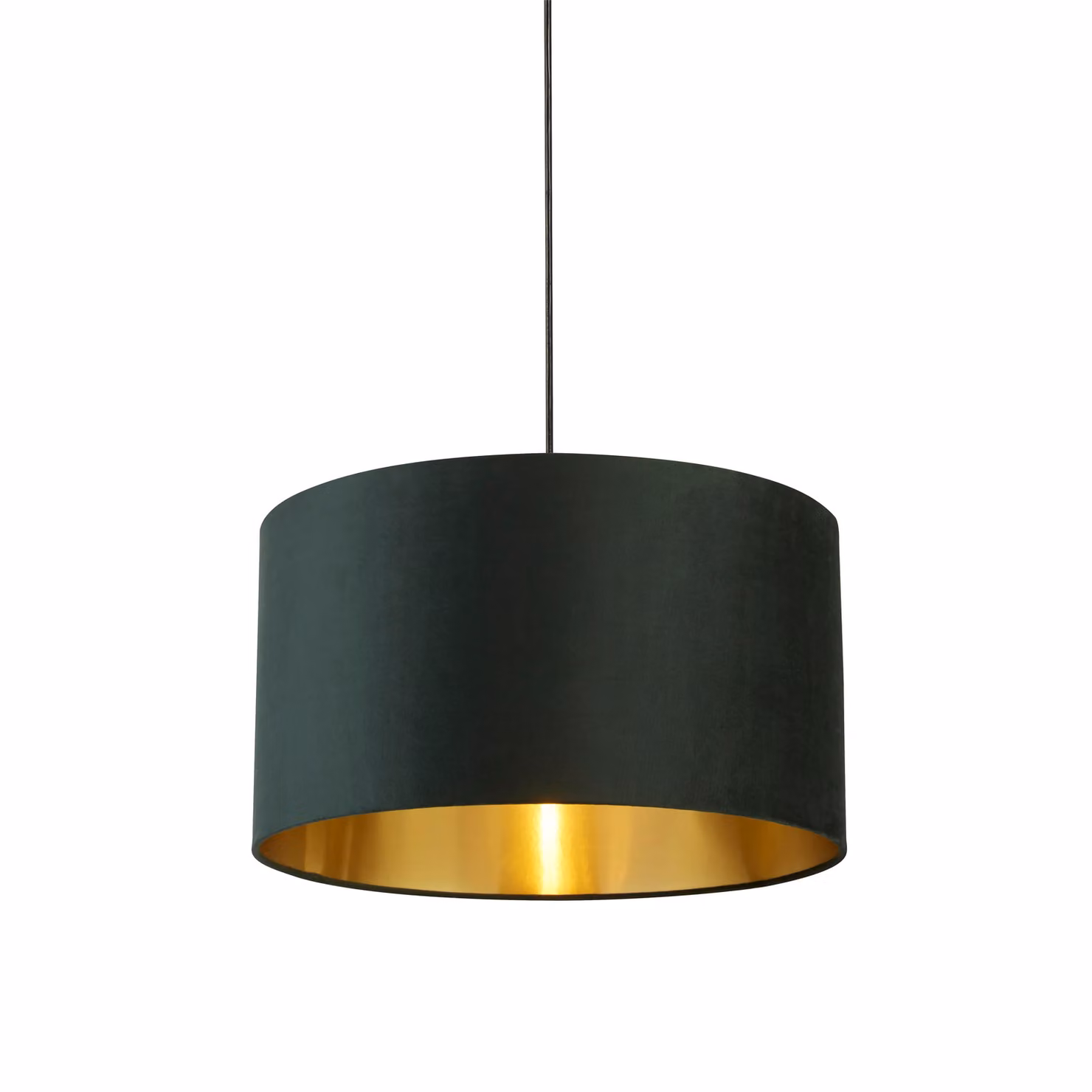 Lighting Collection Green Velvet Drum Lamp Shade with Gold Inner, Diameter: 50 cm – 2