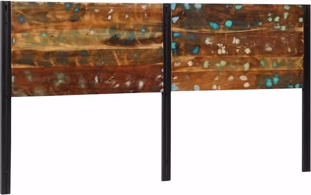 Berkfield Home Industrial Headboard in Brown Reclaimed Solid Wood and Iron, Width: 200 cm