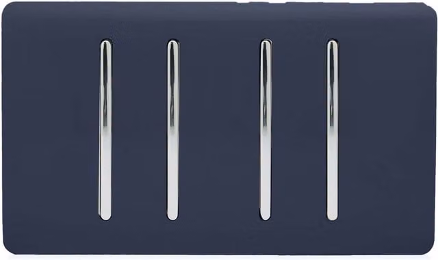 Trendi Blue and Chrome Flush Plate Switch