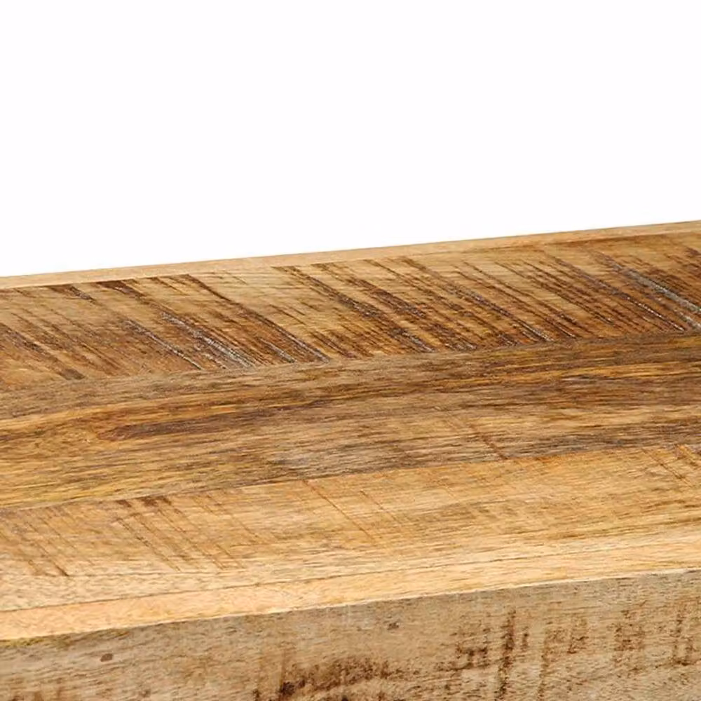 Berkfield Home Wall Mounted Industrial Mango Wood Shelf in Brown, W/D/H: 90 x 33 x 45 cm – 5