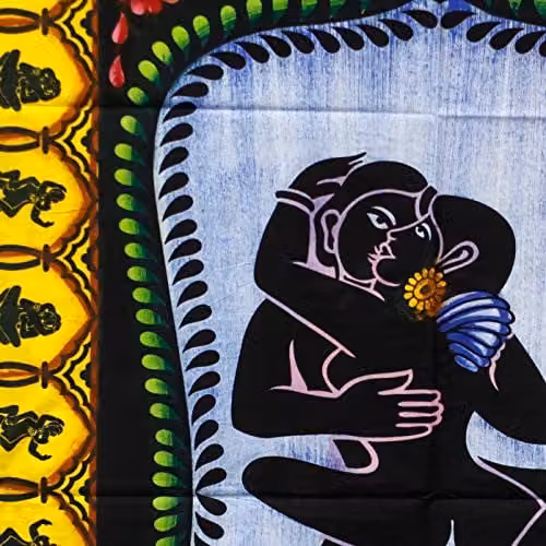 Ancient Wisdom Kamasutra Handbrushed Cotton Multicolour Wall Art – 2