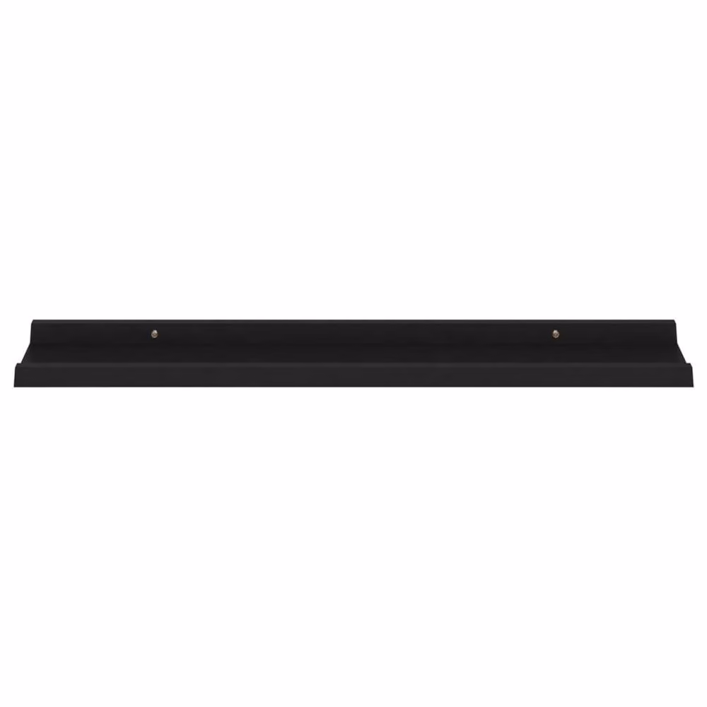 Berkfield Home Decorative Wall Shelves, 4 Piece Set in Black, W: 80 cm, D: 9 cm, H: 3 cm – 4