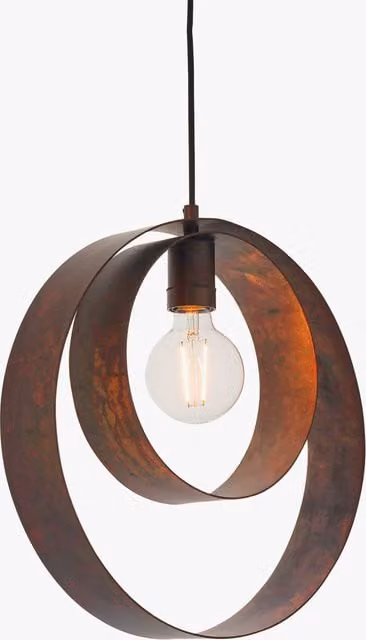 Perch & Parrow James Industrial Metal Ring Ceiling Pendant Light in Bronze