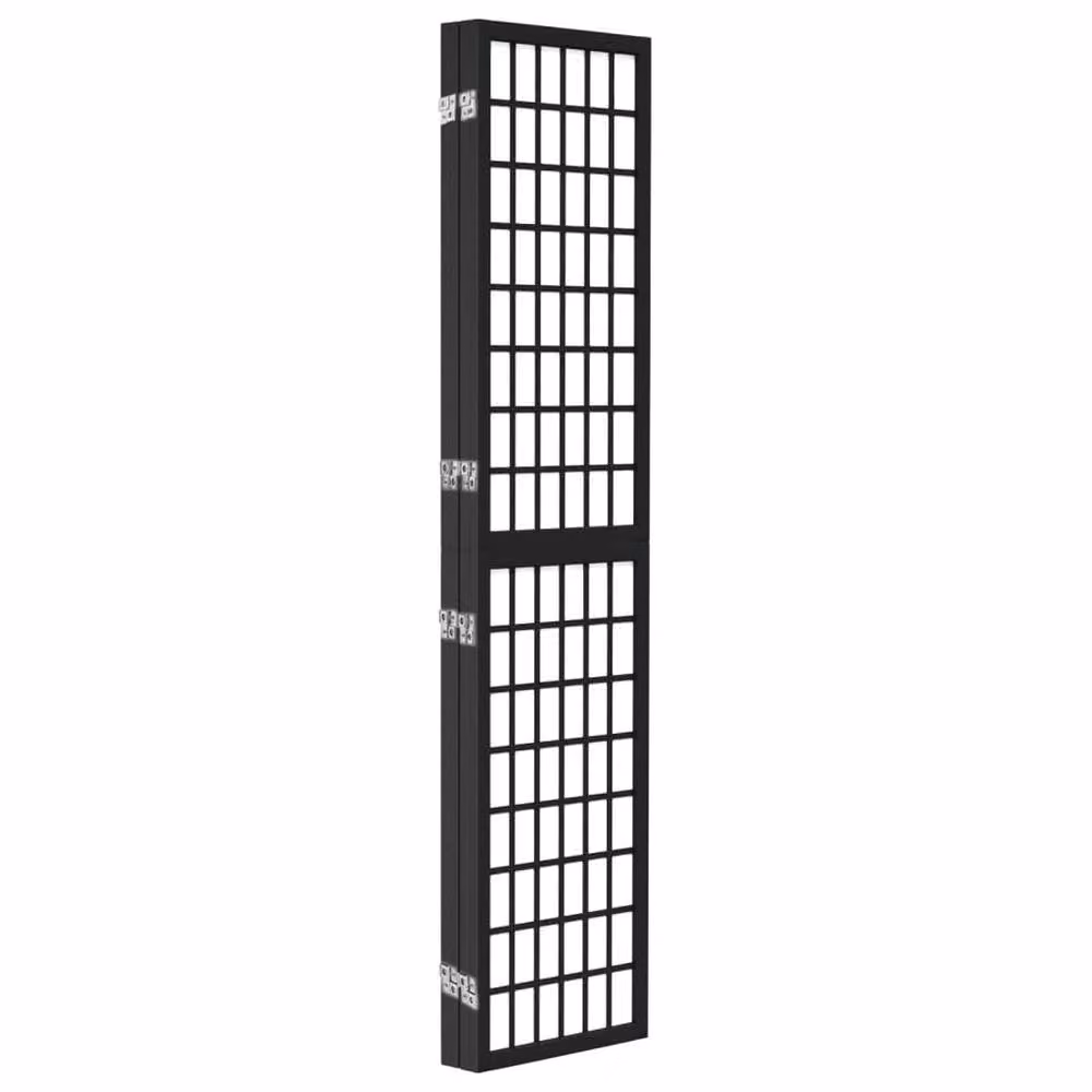 Berkfield Home Japanese Style 4-Panel Folding Room Divider, Black, W: 160 cm, H: 170 cm – 4