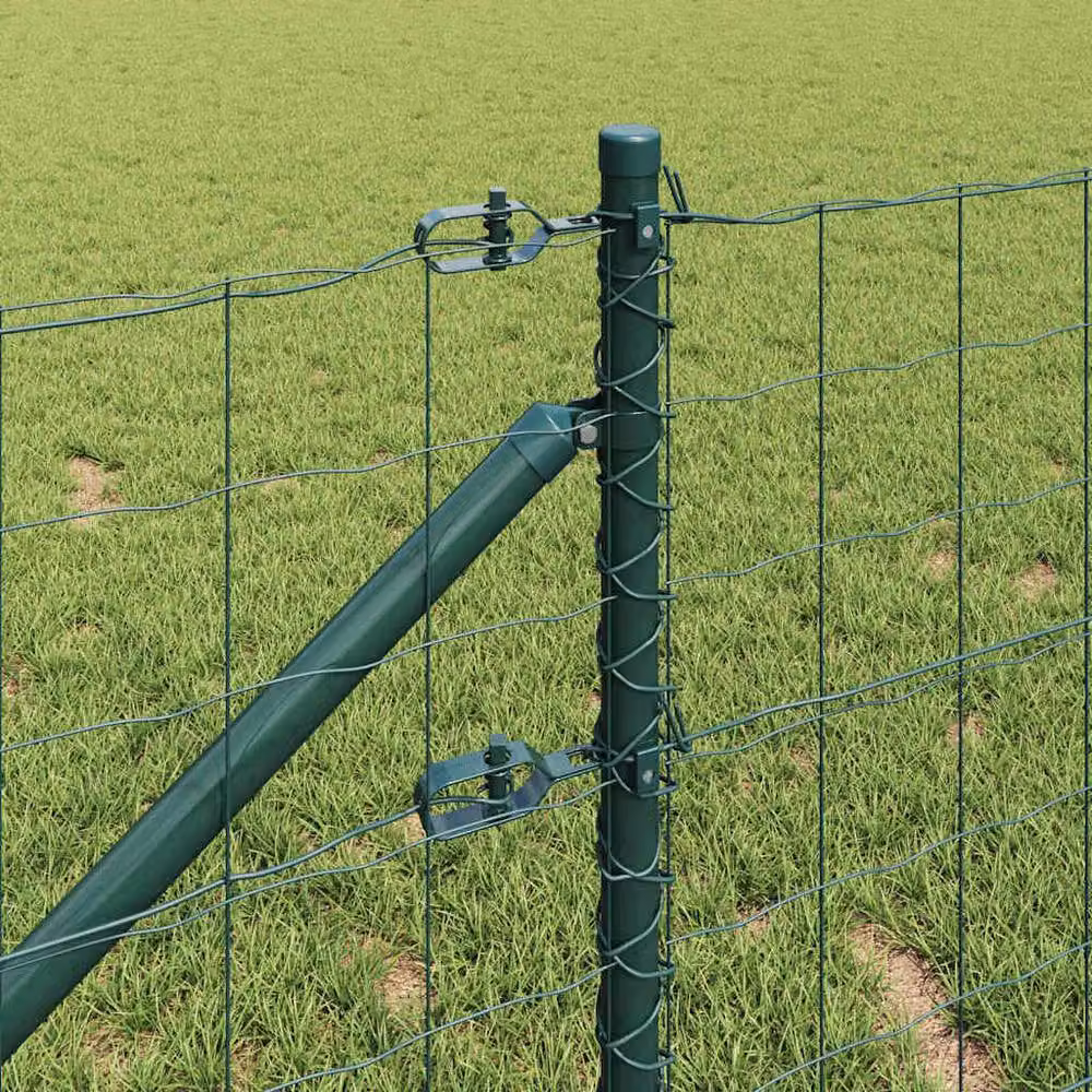 Berkfield Home Euro Fence with 13 Spike Posts, Green Galvanised Steel, 0.6 x 25 m – 3