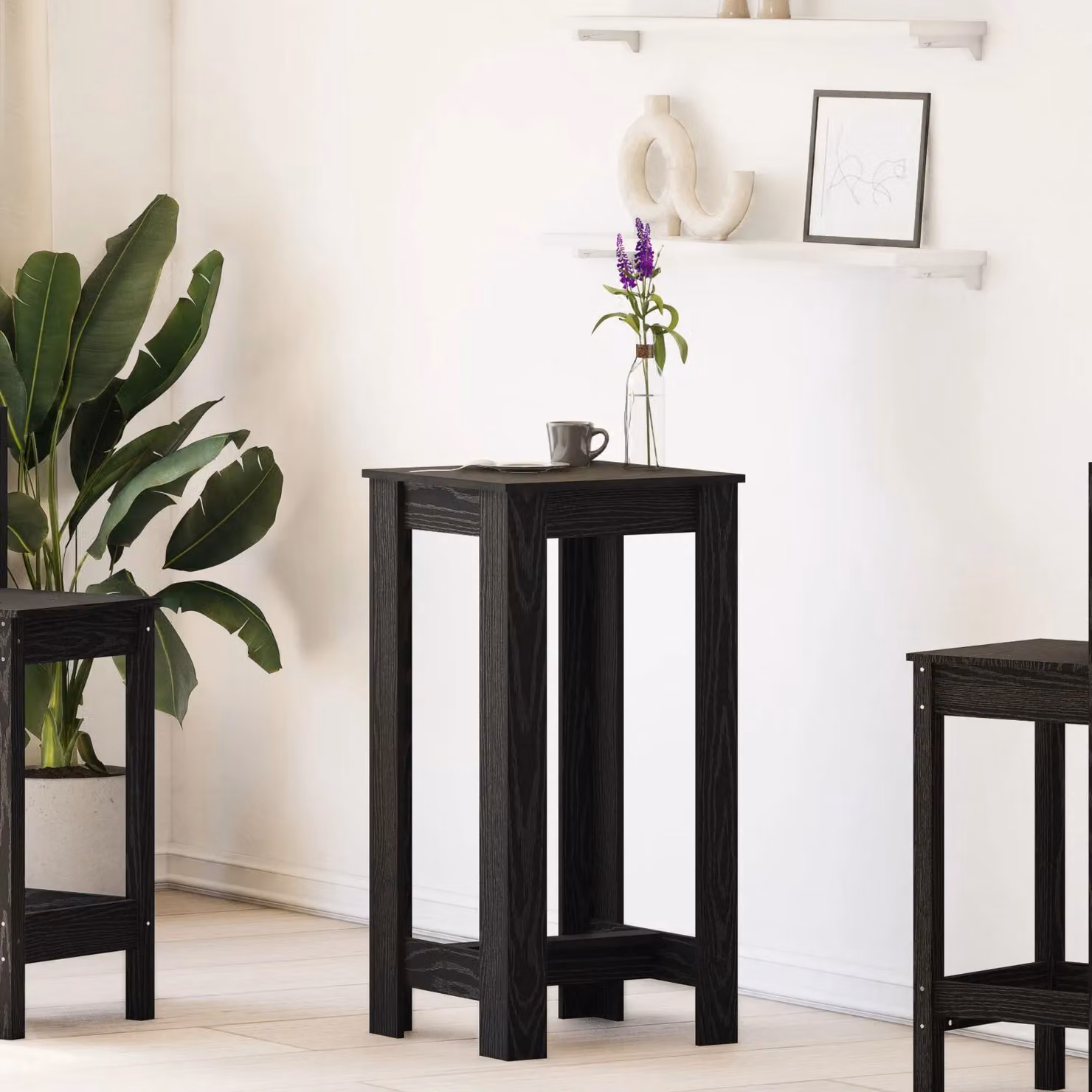 Berkfield Home Bar Table in Black Oak, W/D/H: 51 x 50 x 103.5 cm – 4