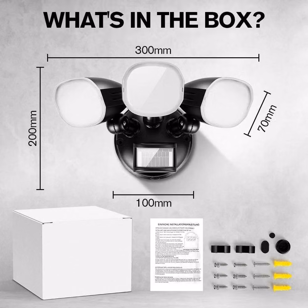 NESTLUNE 200W LED Flood Light with PIR Motion Sensor, 24000lm, Black – 2