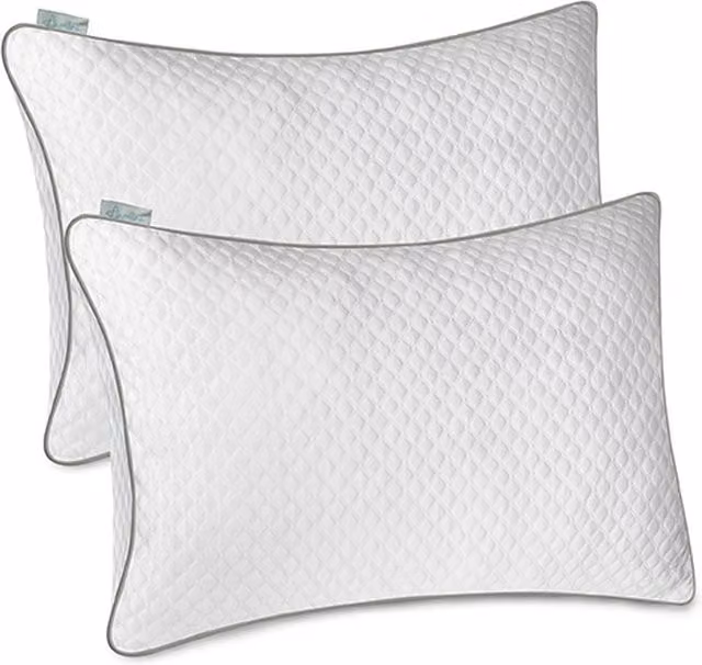 Aamira Cooling Memory Foam Orthopaedic Pillow 2 Pack, White, W: 70 cm x D: 45 cm