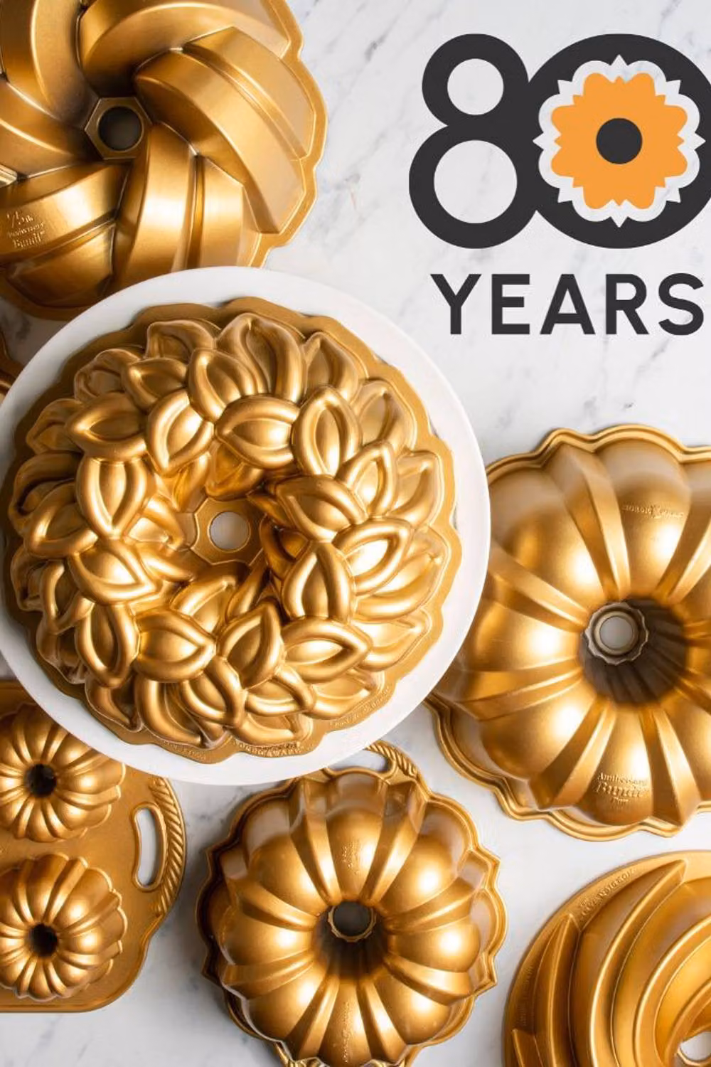 Nordic Ware Gold 80th Anniversary Laurel Wreath Bundt Pan – 3