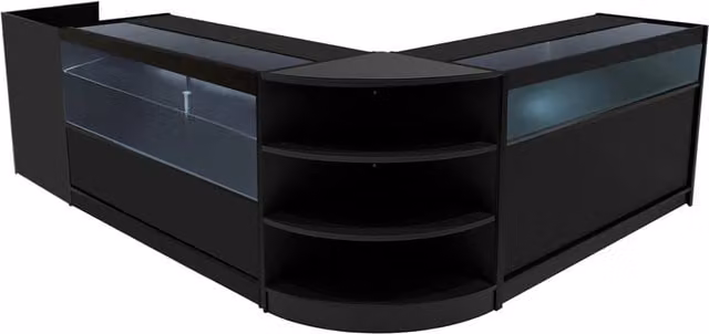 Monstershop Europa LED Shop Counter Set B1500, C1500, TB60 & LM60 in Matt Black – 1