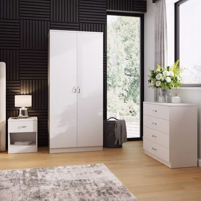 FWStyle Modern White 3 Piece Bedroom Furniture Set – 1
