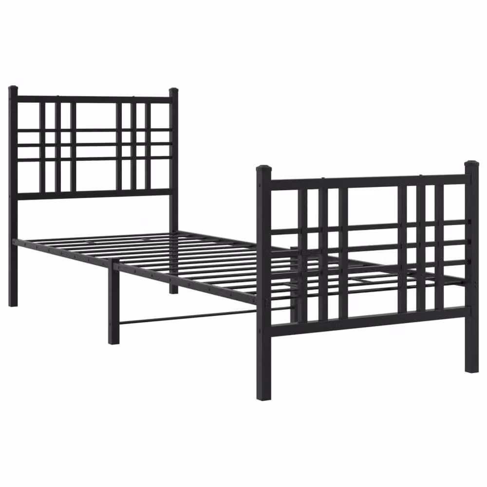 Berkfield Home Metal Bed Frame with Footboard, Black, W/D/H: 80 x 200 cm – 3