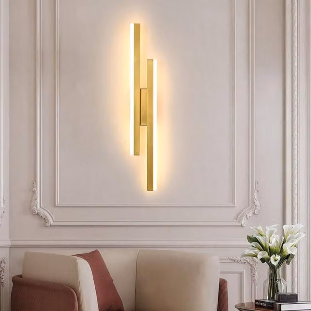 Goeco LED Wall Light in Gold/Brass, 16 W, 3000 K Warm White, 40 cm – 1