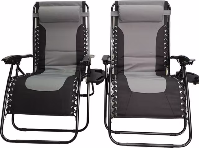 Samuel Alexander Luxury Padded Chair Lounger in Black and Grey