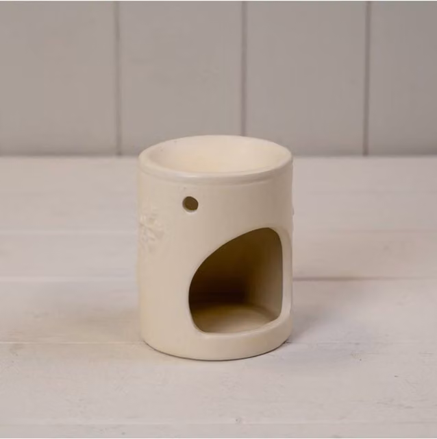 KDMD White Ceramic Round Tabletop Wax Burner for Tealights