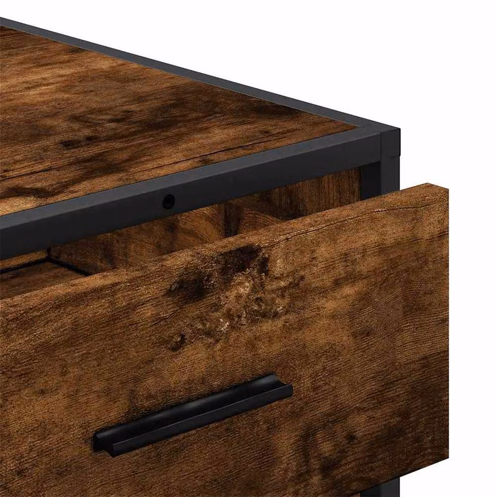 Berkfield Home Smoked Oak Drawer Cabinet in Brown, W/D/H: 70 x 41 x 56 cm – 7