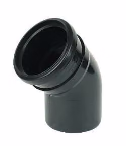 FloPlast Ring Seal Soil Bend Single Socket, 135 Degree, 110mm, Black