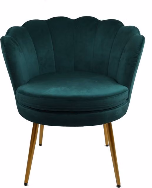Tiana Green Velvet Shell Accent Chair by Home Garden Direct