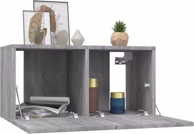 Berkfield Home Grey Sonoma Wall Mounted Hanging TV Cabinet, W/D/H: 60 x 30 x 30 cm – 1