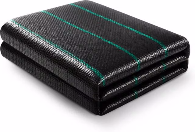 Keplin Heavy Duty Black Plastic Weed Control Membrane for Ornamental and Vegetable Gardens