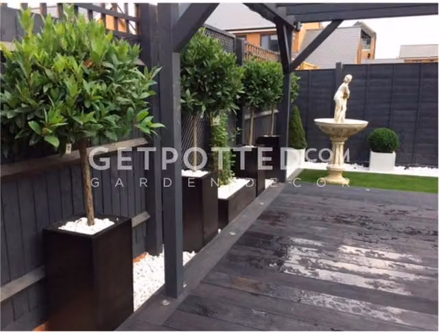 IDEALIST Tall Square Garden Planter in Black Concrete Style, 22l