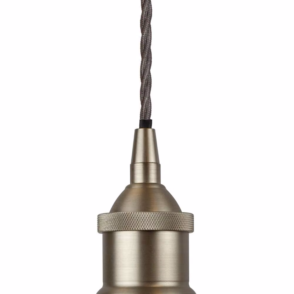 SE Home Chancery Large Suspended Pendant Light in Grey and Brushed Chrome – 1