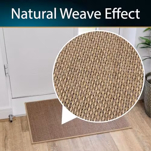 JVL Antarra Machine Washable Non-Slip Entrance Doormat and Runner Set, Beige – 4