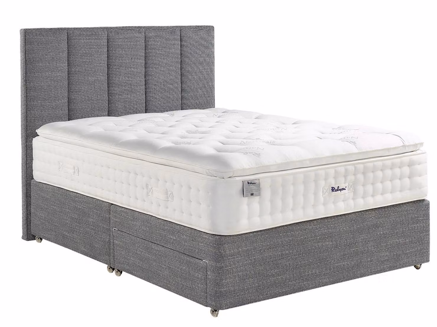 Relyon Chiltern Natural Luxury Pillowtop 2500 Pocket Spring Mattress in White, Size: King, W/D/H: 180 x 200 cm – 2