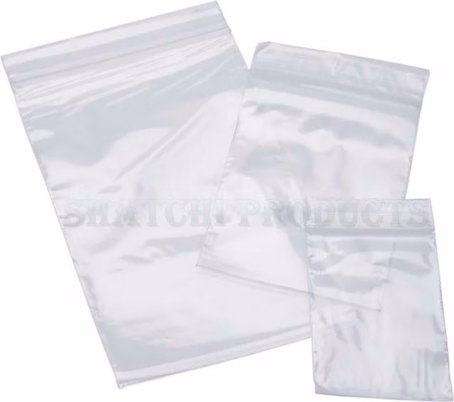 Shatchi White and Transparent Plastic Zip Seal Food and Freezer Safe Leakproof Bags, 12 cm