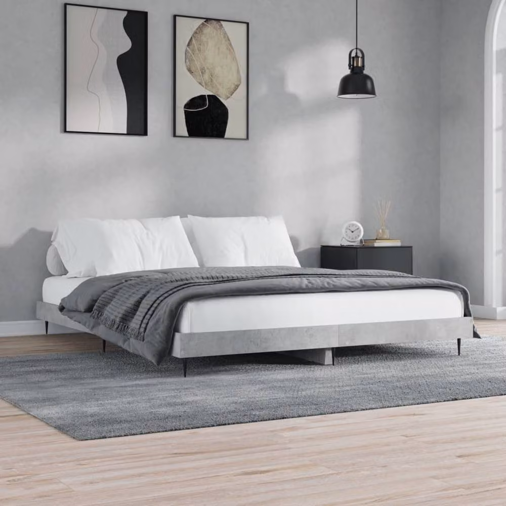 Berkfield Home Bed Frame in Grey, W/D/H: 200 x 200 x 20 cm – 2