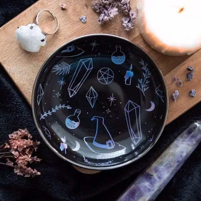 Uniqueful Black Ceramic Crystal Witch Trinket Dish – 1