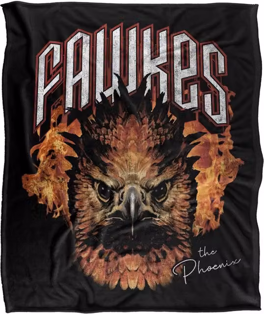 LOGOVISION Harry Potter Fawkes The Phoenix Flames Super Soft Silky Touch Fleece Throw Blanket, Multicolour, W: 91.44 cm, L: 147 cm – 6