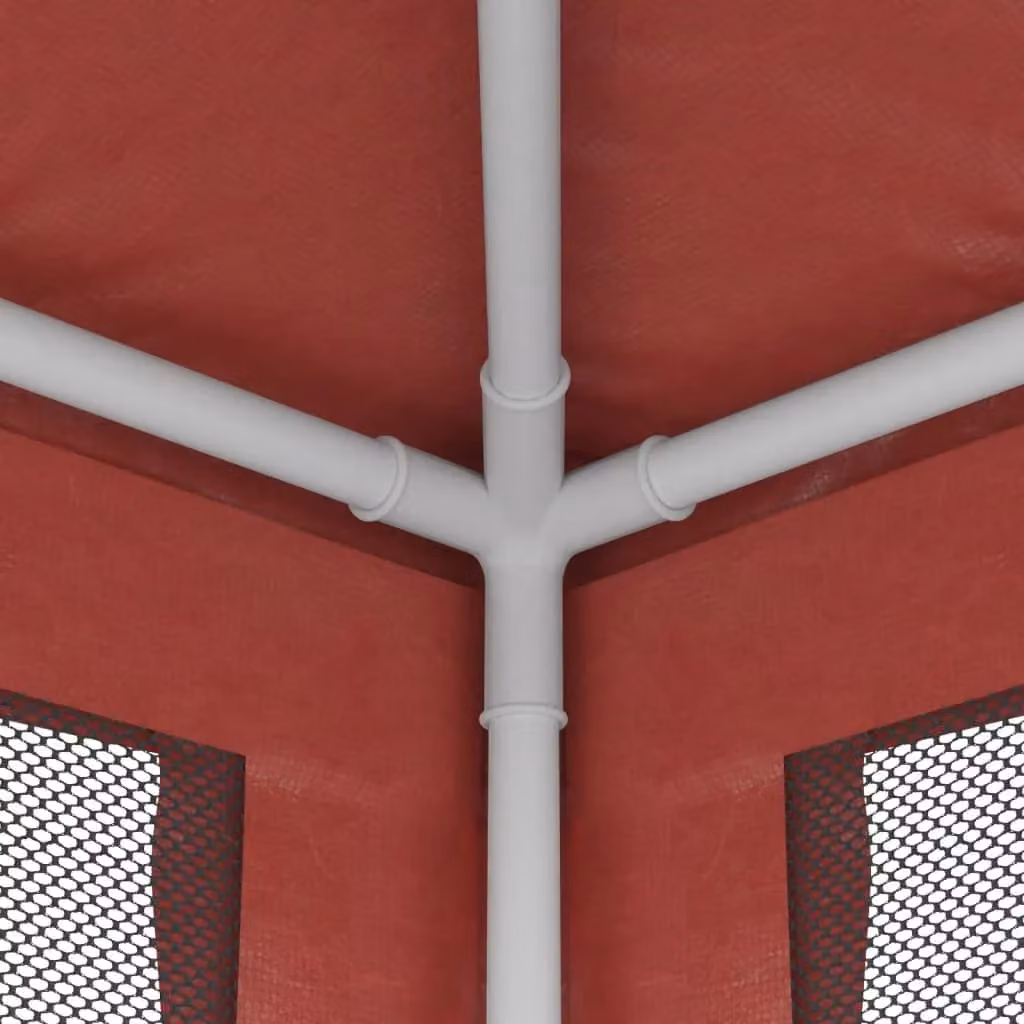 Berkfield Home Party Tent in Red with 4 Mesh Sidewalls, W: 4 m, D: 3 m – 3