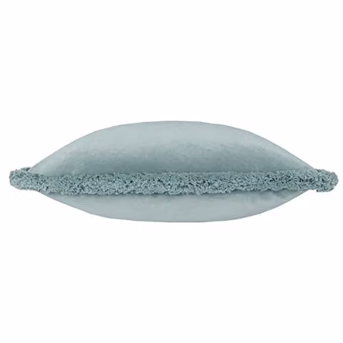 Paoletti Freya Blue Velvet Fringed Square Cushion, W/D/H: 45 x 45 x 45 cm – 2