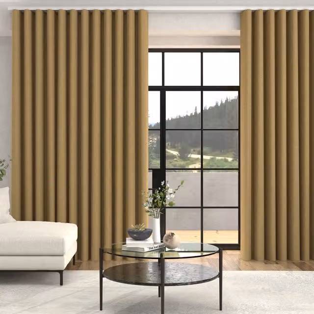 Terrys Jillian Soft Plain Made To Measure Blackout Eyelet Curtains in Gold