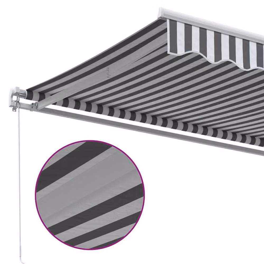 Berkfield Home Manual Retractable Awning in Anthracite and White, W: 600 cm, D: 300 cm – 3